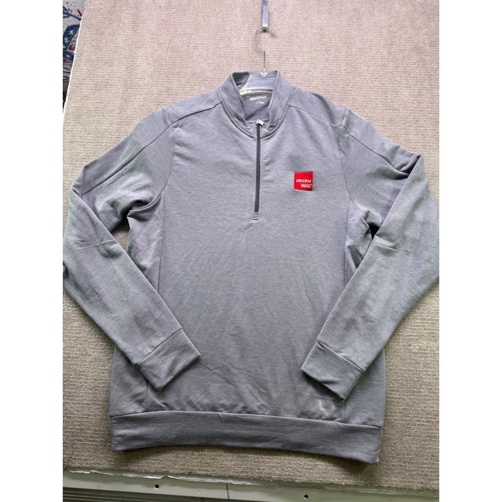 OGIO Pullover Mens Large Gray Good Isuzu Truck Quarter Zip Long Sleeve Sweater